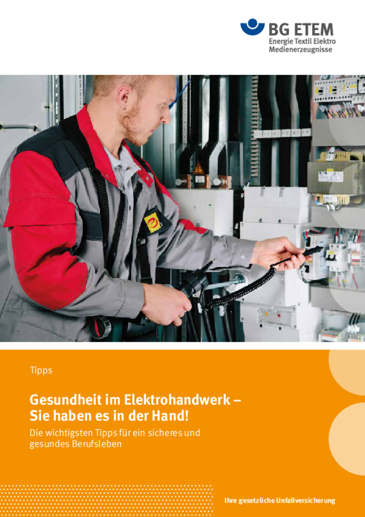 Die neue Broschüre der BG / Bild: BG ETEM