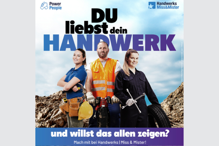 Das Bild zeigt das Werbeplakat von Miss und Mister Handwerk.